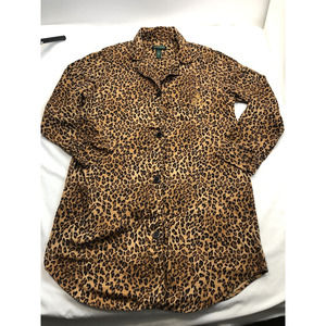 Lauren Ralph Lauren Shirt PAJAMAS ANIMAL Print Cotton Sleep Logo size L